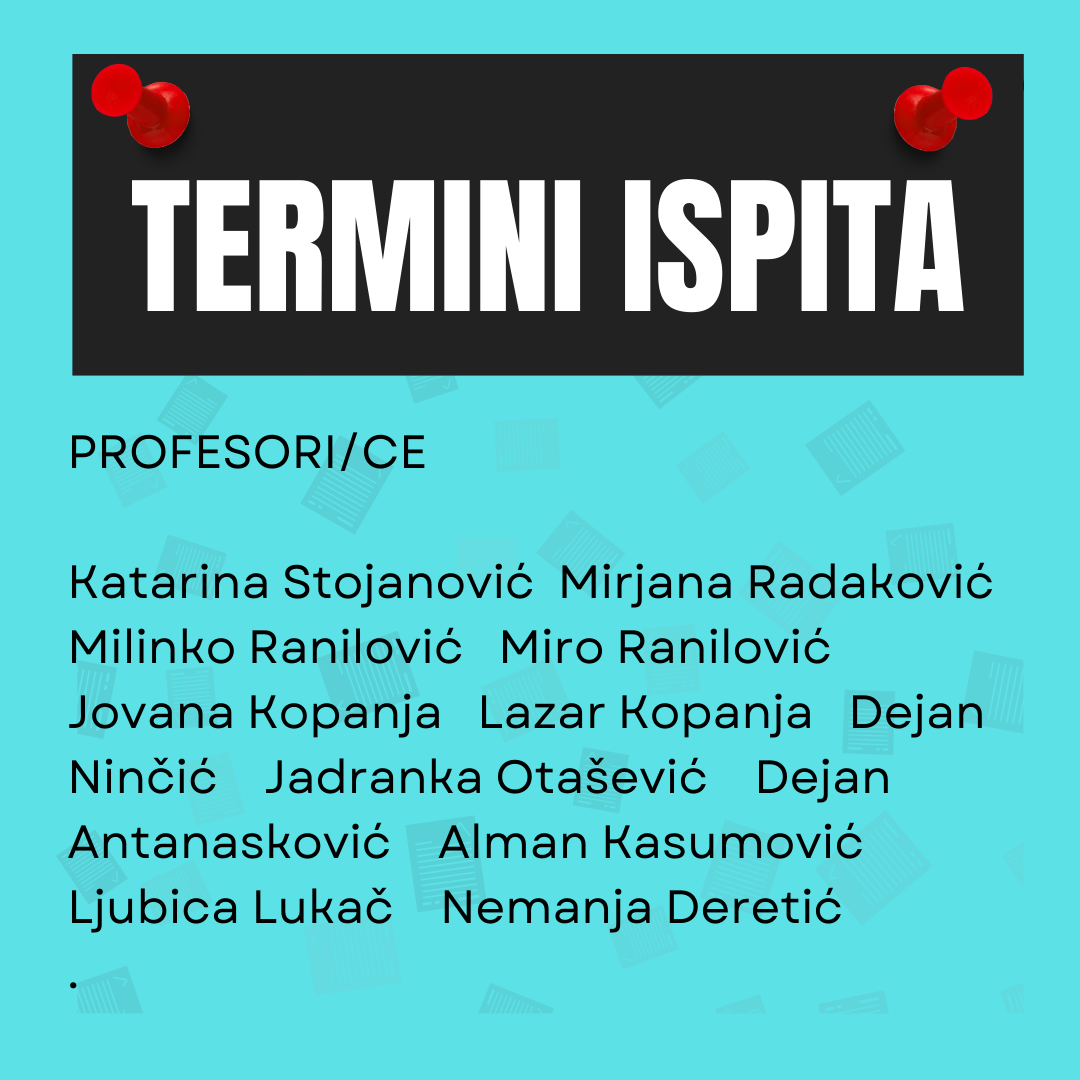 Termini ispita kod profesora